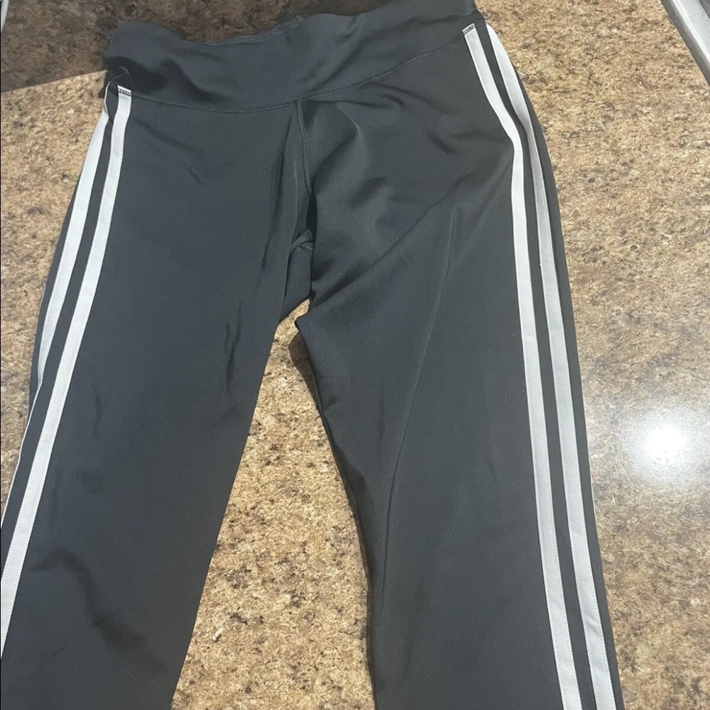 adidas Climalite Womens Capri Leggings Black Youth Size Small Adjustable